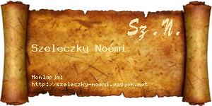 Szeleczky Noémi névjegykártya