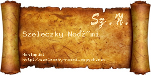 Szeleczky Noémi névjegykártya
